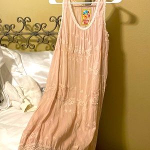 Johnny Was embroidered Slip Dress